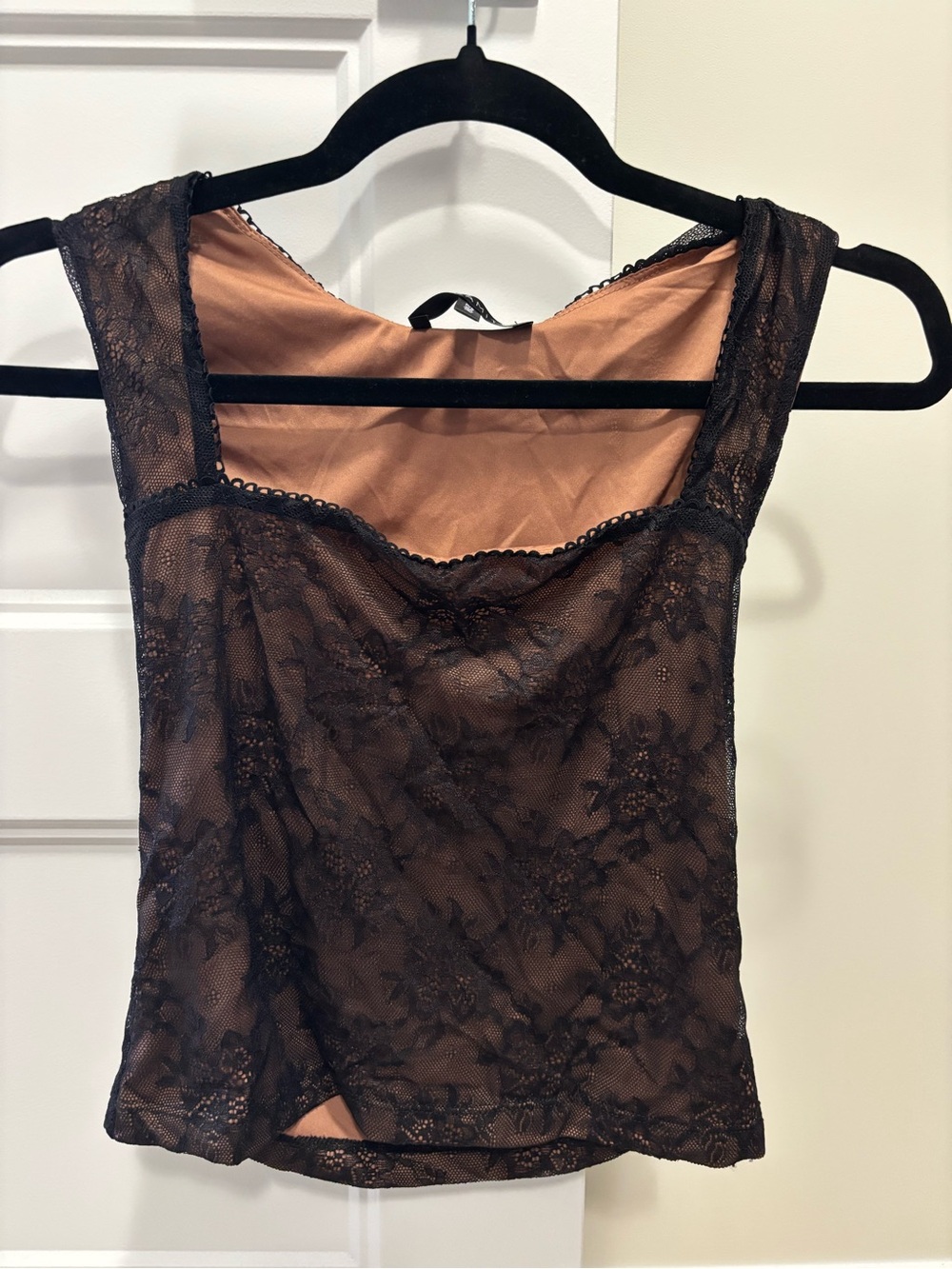 Lace Overlay Camisole in Brown - Women